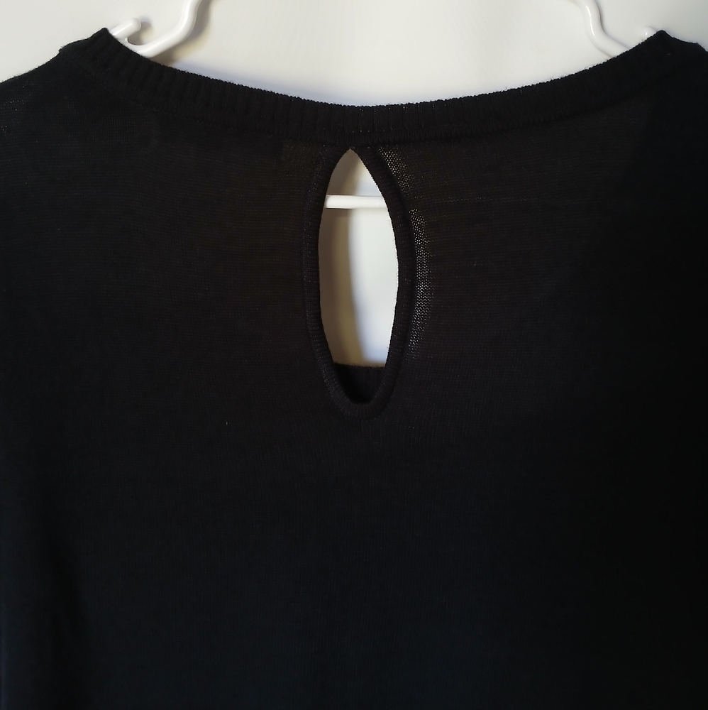 Extra Touch Short Sleeve Sweater Dress Size 1X Color Cheetah Print Black/White - Picture 5 of 8